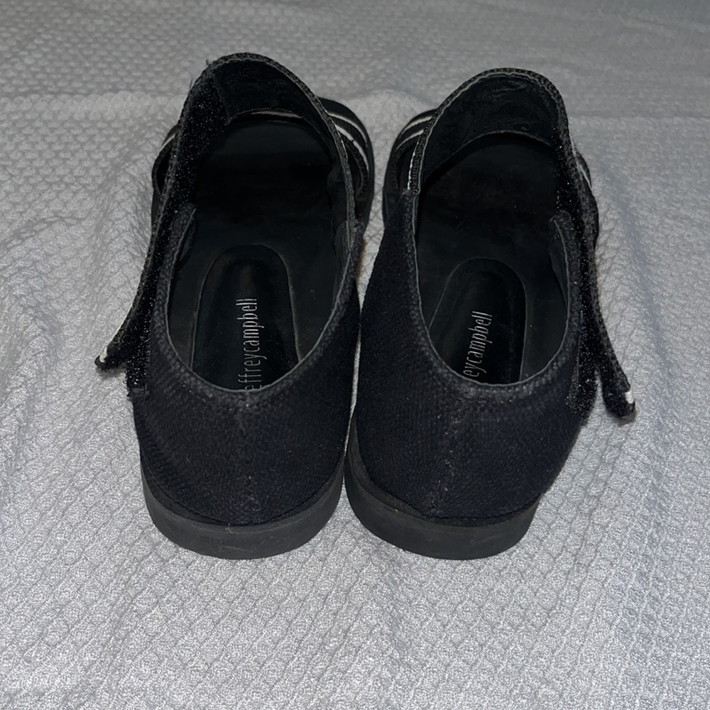 NEW JEFFREY CAMPBELL WOMENS Size 7 GAME TIME SANDALS CANVAS WITH RUBBER SOLE - Picture 3 of 11